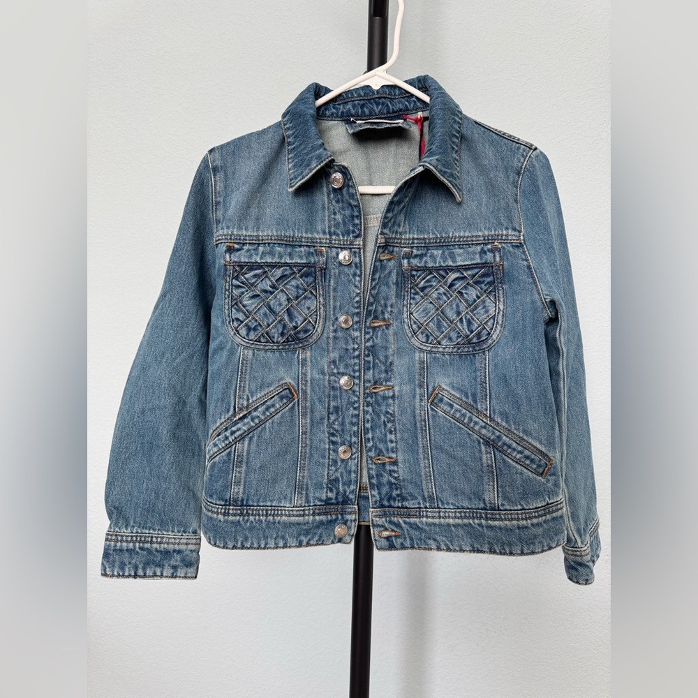 Zadig & Voltaire Blue Denim Jacket with Quilted Pockets in size Medium